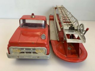 Vintage 50s/60s Tonka No.  5 Aerial Ladder T.  F.  D Fire Engine Truck Pressed Steel 2