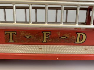 Vintage 50s/60s Tonka No.  5 Aerial Ladder T.  F.  D Fire Engine Truck Pressed Steel 8