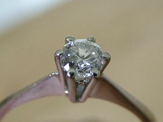 Vintage 18ct 18k.  750 White Gold Diamond Solitaire Ring Uk Size O Usa 7 2.  4g