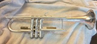 Bach Stradivarius 37 Vintage Silver Trumpet w Case,  5B Mouthpiece 2
