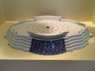 Vintage Royal Delft De Porceleyne Fles Flower Centerpiece/chafing Dish (20 X 14