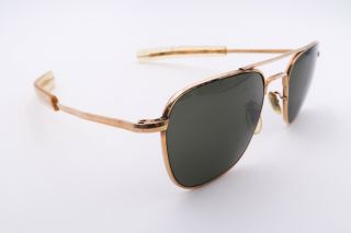 Vtg Ao American Optical 1/10 12k Gf Gold Aviator Sunglasses Frames 52mm B159