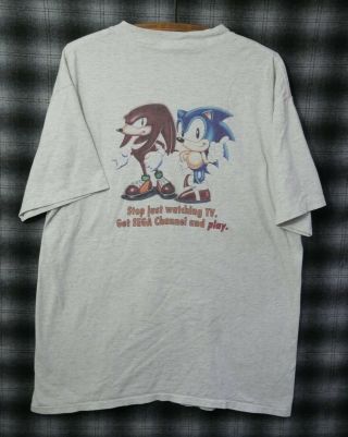 Sega Channel Vintage T Shirt Sonic Knuckles XL Single Stitch Play TV Oneita RARE 3