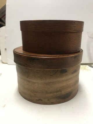 Wooden Round Boxes With Lids 6.  5” & 7.  5”