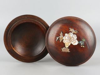 Chinese Exquisite Handmade Inlay shell flower Wood box 5