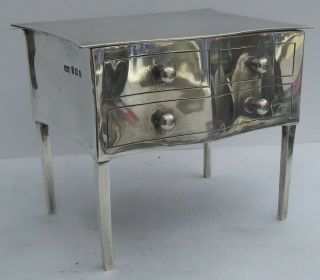 Antique English Silver Jewellery Chest C.  1912