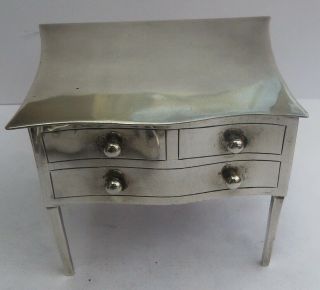ANTIQUE ENGLISH SILVER JEWELLERY CHEST c.  1912 3