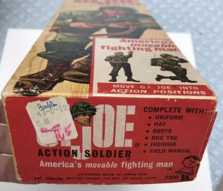 Vintage 1964 GI Joe Action Soldier Early Edition Triple Trade Mark Box Only 4