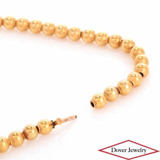 Antique Retro 14k Yellow Gold Beads Link Chain Necklace 13.  1 Grams Nr