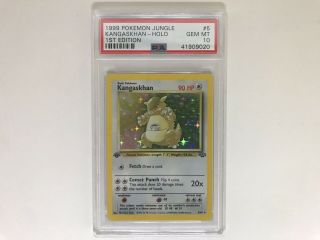 Pokemon Kangaskhan Jungle 1st Edition Holo Rare 5/64 Psa 10 & Psa 9 (2 Cards)