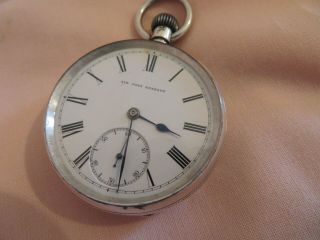 1884 Solid Silver Sir John Bennett 15 Jewel Pocket Watch Fully