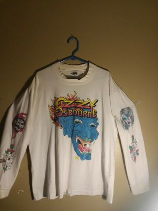 Vtg 1990s Ozzy Osbourne Tattoo Concert Tour T - Shirt Xl Theatre Of Madness