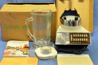 C.  1975 Vtg Waring Ultra 1000 14 - Speed Blender Almond Chrome Brand Nos