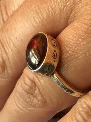 Jes Maharry Vintage Dark Garnet/sterling Silver Ring Size 9 1/2
