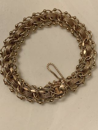 Vintage 14K Solid Yellow Gold Charm Bracelet 3