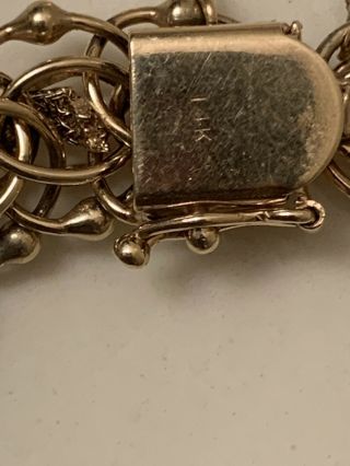 Vintage 14K Solid Yellow Gold Charm Bracelet 4