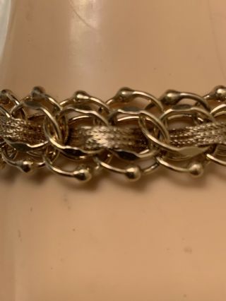 Vintage 14K Solid Yellow Gold Charm Bracelet 8