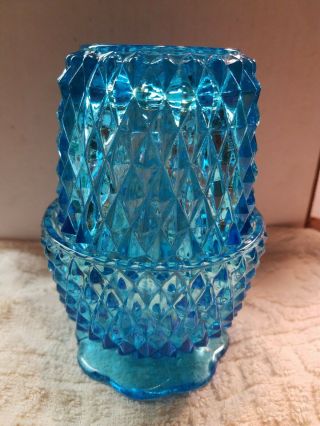 Vintage Diamond Aqua Blue Fairy Candle Holder Lamp