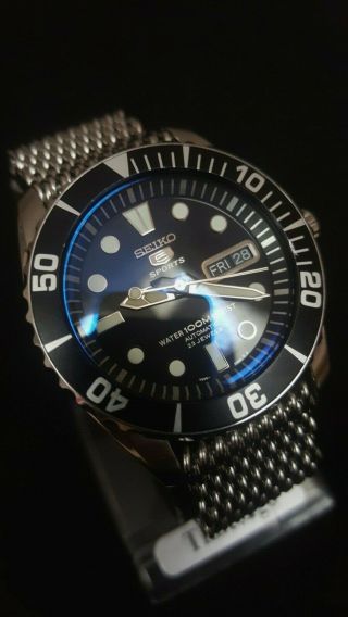 Vintage Seiko Submariner Scuba Divers Watch Auto 7s36 03c0 Domed Glass Blue Hue
