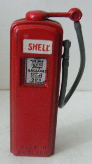 Rare Vintage 2 1/4 " Toy Lead Shell Gas Pump Made In England