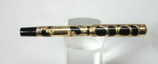 Vintage Aikin Lambert Filigree Overlay Eyedropper Fountain Pen 14k Flex Nib