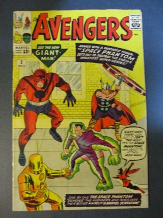 Marvel Comics Avengers 2 /1963 Rare Vintage Comic Book
