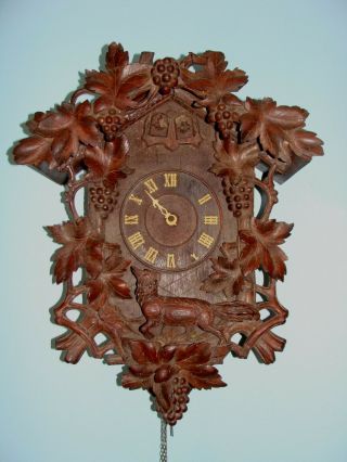 Antique Black Forest Quail Cuckoo Clock From The 1800 