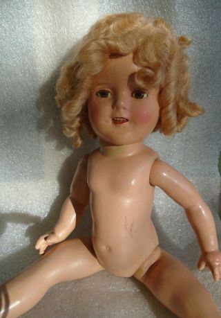 Sweet Vintage 1930s 16 " Composition Ideal Shirley Temple Doll Nude