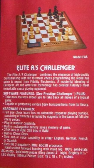 VINTAGE Fidelity Chess Challenger A/S Elite - Glasgow engine & fully restored 11