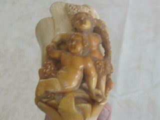 RARE Antique Meerschaum Pipe NUDE FIGURE WITH PAN LARGE 10