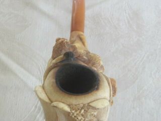 RARE Antique Meerschaum Pipe NUDE FIGURE WITH PAN LARGE 12