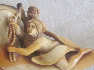 RARE Antique Meerschaum Pipe NUDE FIGURE WITH PAN LARGE 6