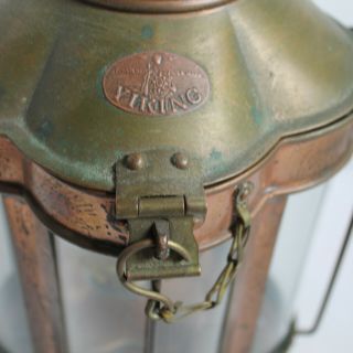 Vintage Brass Hanging VIKING Oil Lamp / Lantern - Large - Maritime / Nautical 2