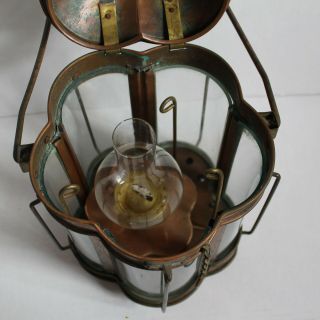 Vintage Brass Hanging VIKING Oil Lamp / Lantern - Large - Maritime / Nautical 4