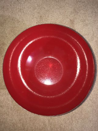 Rare Vintage True Red Cathrineholm Enamelware Lotus Bowl 11 