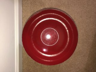 Rare Vintage True Red Cathrineholm Enamelware Lotus Bowl 11 