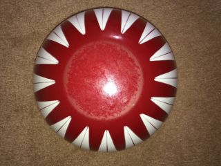 Rare Vintage True Red Cathrineholm Enamelware Lotus Bowl 11 