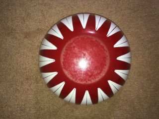 Rare Vintage True Red Cathrineholm Enamelware Lotus Bowl 11 