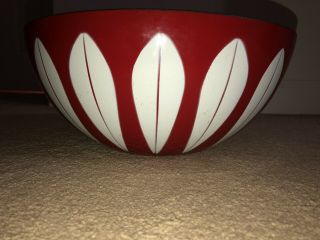 Rare Vintage True Red Cathrineholm Enamelware Lotus Bowl 11 