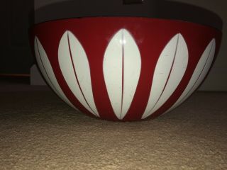 Rare Vintage True Red Cathrineholm Enamelware Lotus Bowl 11 