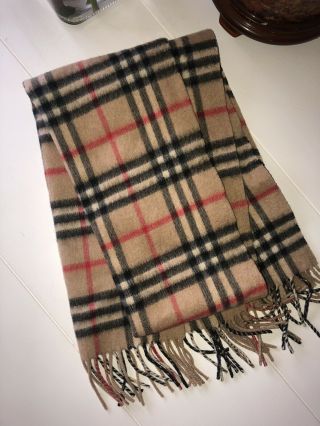 Authentic Burberry The Classic Vintage Check Cashmere Scarf