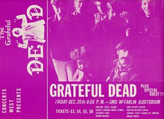 Grateful Dead Pigpen Rare Concert Handbill Flyer First Printing