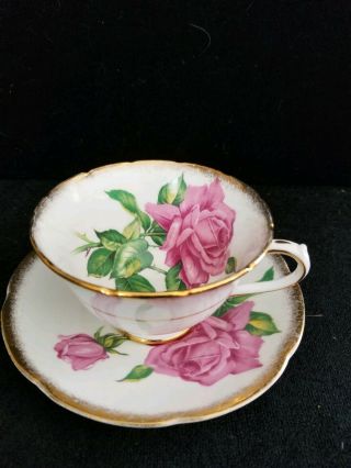 Vintage England Tea Cup And Saucer.  Tudor Rose By Collingwoods,  Bone China