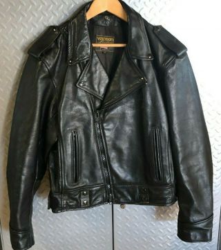 Vintage Mens Vanson Leather Police Motorcycle Jacket Coat Size 44