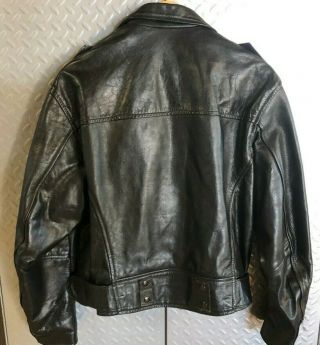 Vintage Mens VANSON Leather POLICE MOTORCYCLE JACKET Coat Size 44 3