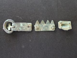 Medieval buckle and belt parts Eastern Europe Viking 9th 10th century bronze 2