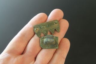 Medieval buckle and belt parts Eastern Europe Viking 9th 10th century bronze 6