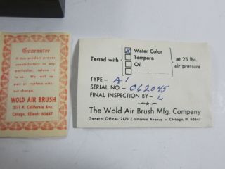 Vintage 1920 ' s - 1940 ' s Wold A - 1 062045 W.  C.  Airbrush with Case - 7