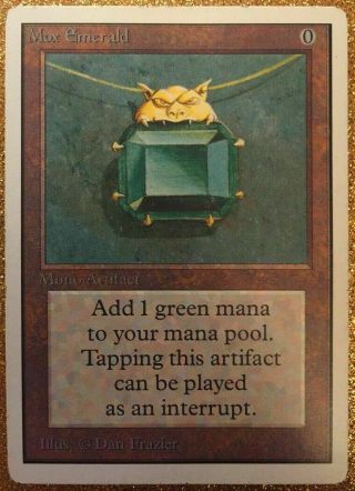 Mtg Unlimited Mox Emerald Power 9 Magic The Gathering Played