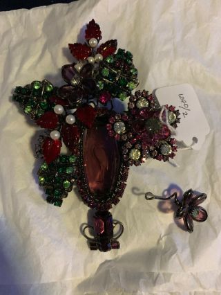Lawrence Vrba Large Multi Color Brooch See Pictures